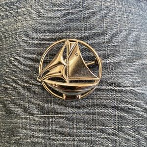 Vintage Beaujewels Sterling silver sailboat pin
